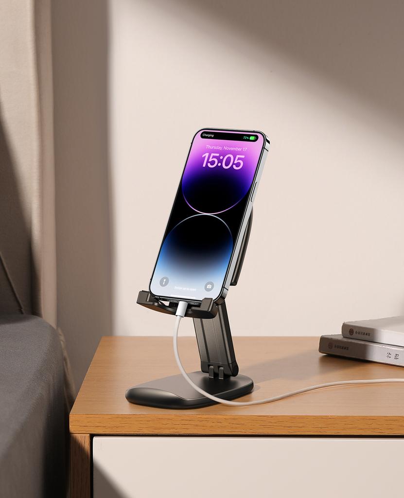 Joyroom JR-ZS371 Premium Adjustable Foldable Stand for Phones & Tablets - Black