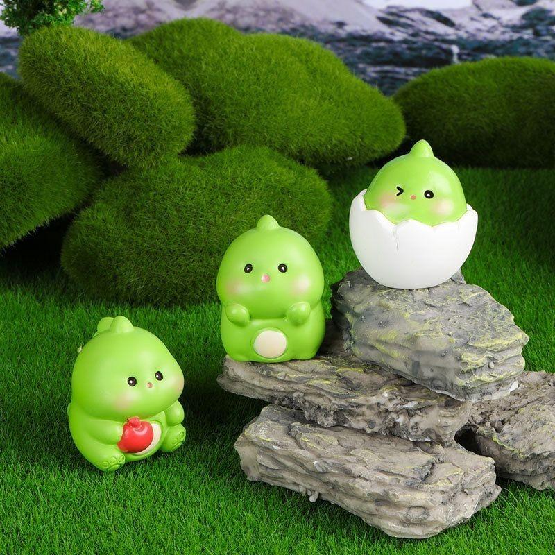 9Pcs/set Cartoon Mini Dinosaurs Animal Miniatures Resin Ornaments Micro Landscape Fairy Garden Dollhouse Decoration