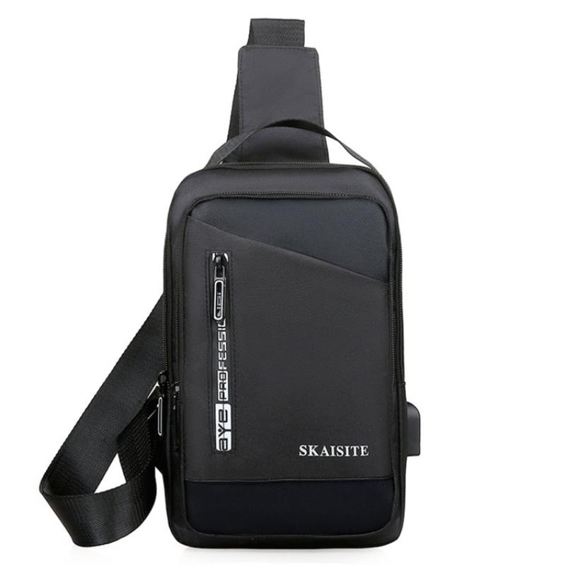 Trendy Crossbody Bag, Men'S Chest Bag, Nylon Fashion Shoulder Bag, Simple Business And Leisure Travel Chest Bag