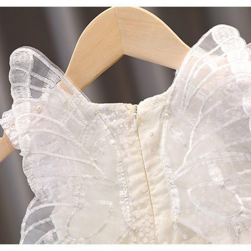 Summer Dresses for Baby Girls Birthday Party Princess Dress with Butterfly Wings Sling Beach Baby Clothes Vacation Casual Wear
