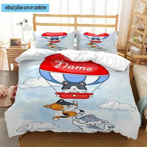 Hot Air Balon Soft Duvet Cover Soft Duvet Cover Featuring Hot Air Balon Patern Suitable for Children Kids Adult Peoples Soft Warm Breathable