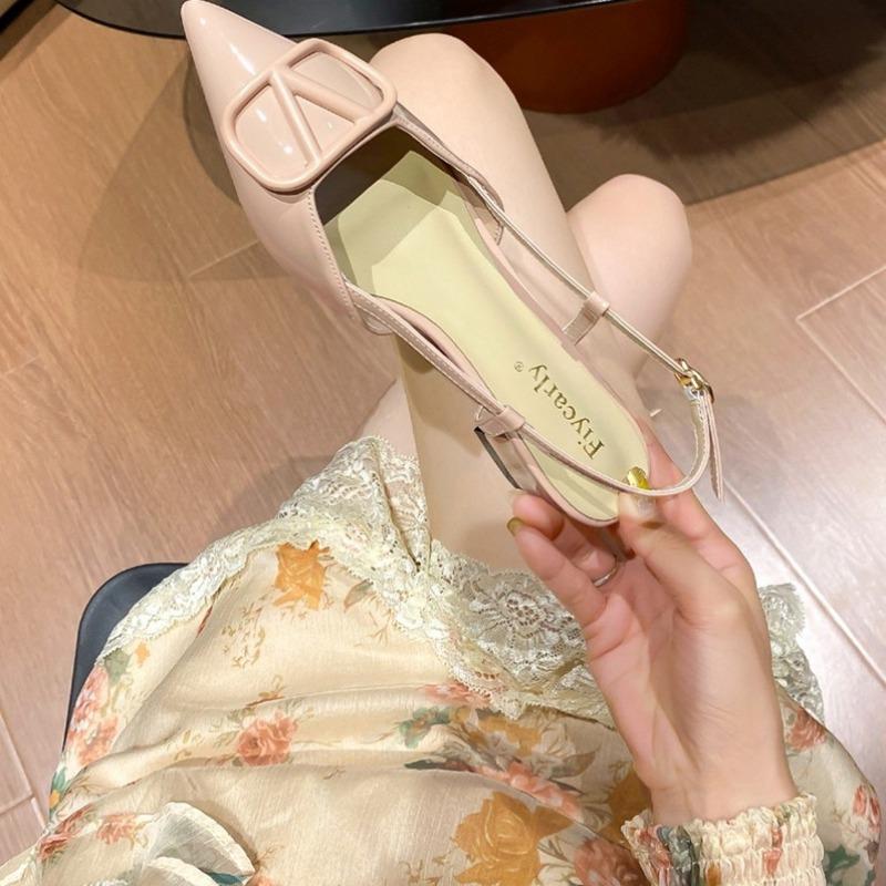 New Pointed-toe Sandals Flip-top Sandals Single Shoes and Half Slippers