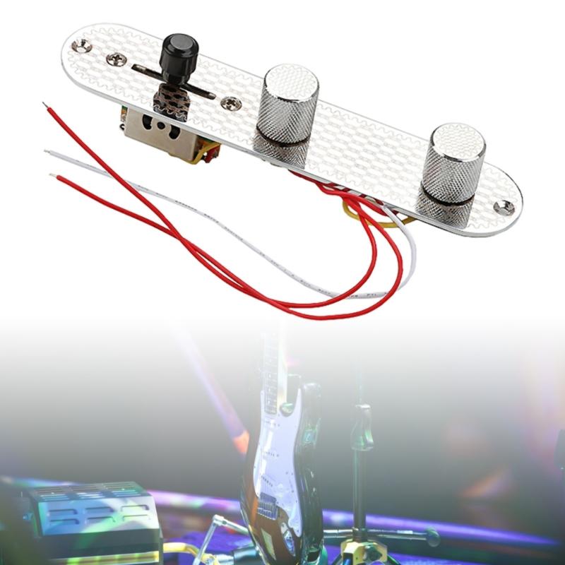 Prewired Guitar Switch Control Plate 3 Way Wired Loaded Control Plate with Switch Knob for Electric Guitar Playing Part