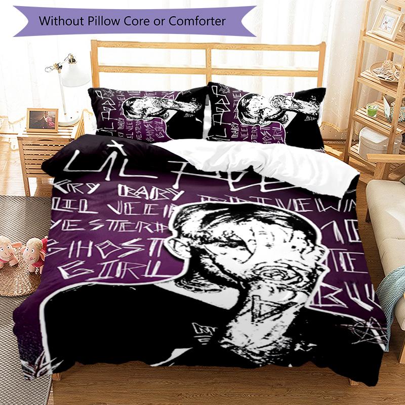 Neon Style Lil Peep 3pcs Bedding Set Duvet Cover Closure Includes 1 Duvet Cover & 2 Pillowcases for All Seasons Bedroom Home Dorm Decor