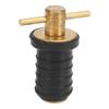 Marine Boat Brass T Handle Drain Plug Strong Structure Twist Turn and Seal Design Rubber Plugs for Yachts Ships 0.6inch