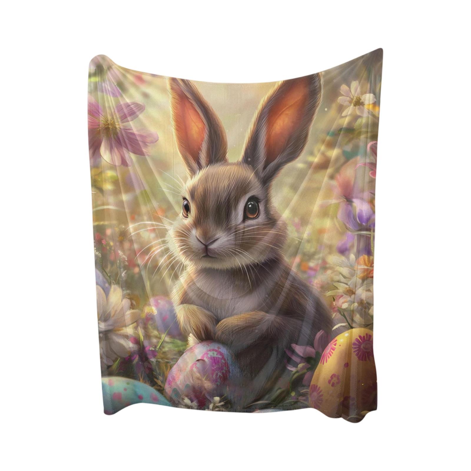 Easter Throw Blanket Soft Lightweight Flannel Blankets XS оранжевый
