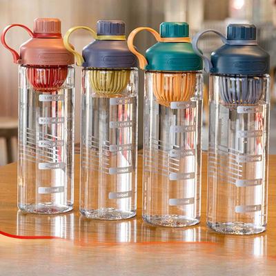 Wasserbecher, tragbarer Becher aus lebensmittelechtem Material, Kunststoff, für männliche und weibliche Studenten, großes Fassungsvermögen, mit Teeglas, Wasserkocher, Sport-Wasserbecher