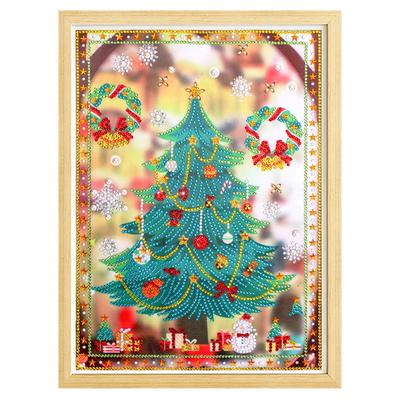 Handmade Santa Claus Diamond Painting Round Snowman Mosaic Handmade Cross Stitch Children Decoration Mosaic Painted Wallpaper