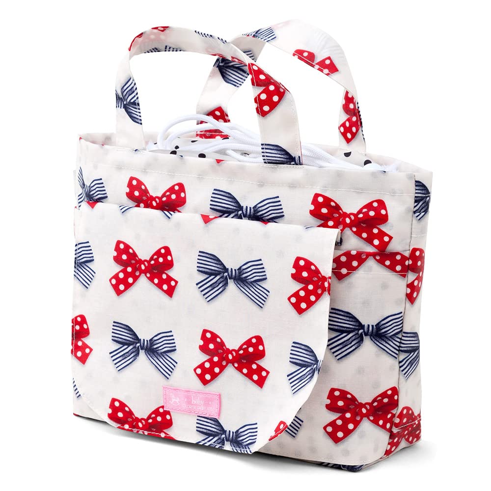 COLORFUL CANDY STYLE Diaper Pouch for Cute and Polka Dot and Striped French Ribbon B1304400 Girls, Portable, (Scarf, Ivory)