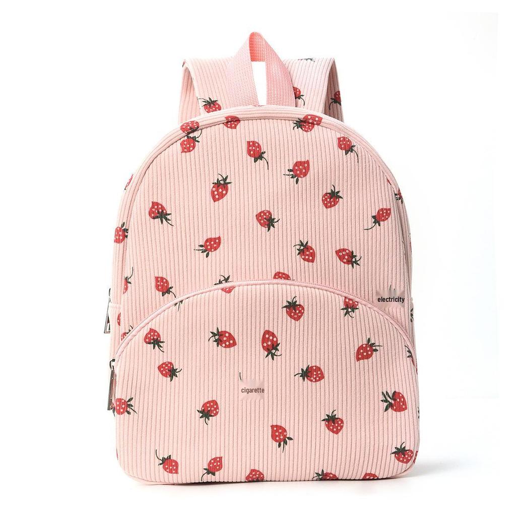 Cute Cartoon Corduroy Backpack - Large Capacity Plush Bear School Bag for Students