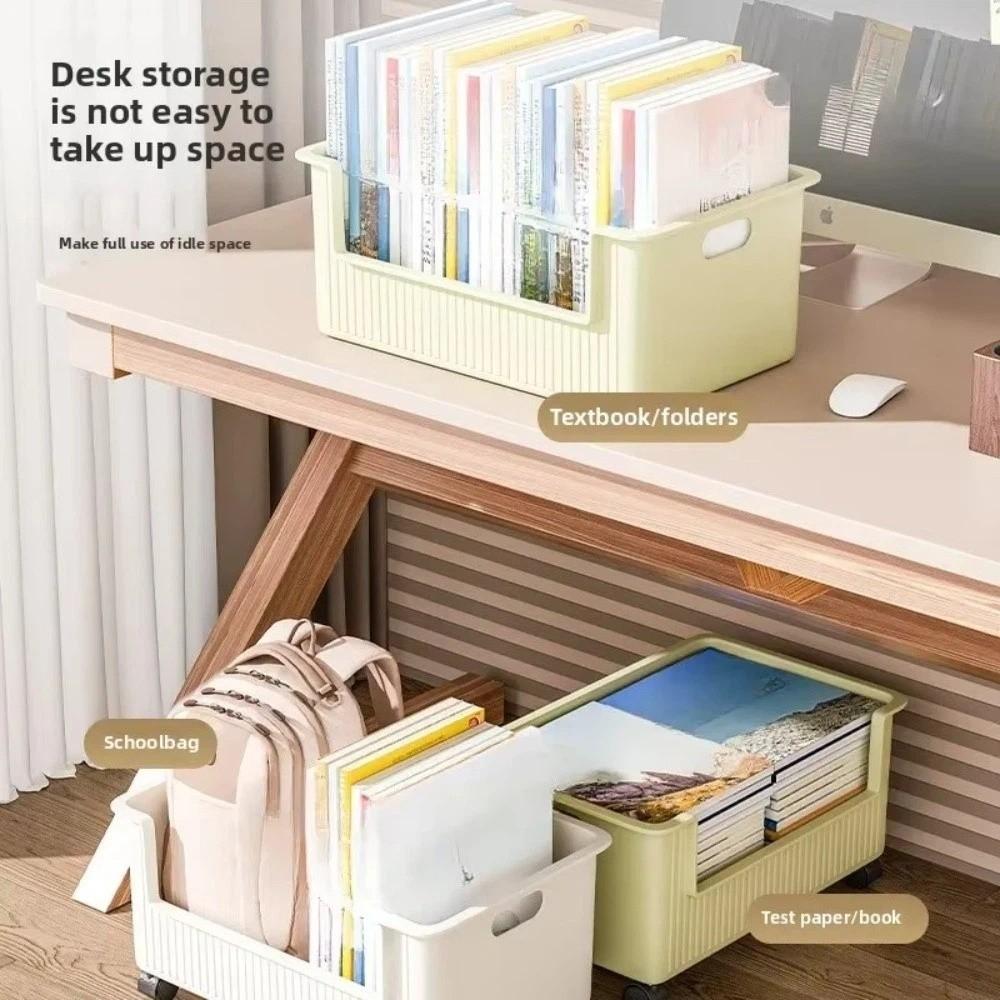 Multipurpose Wheeled Book Box Large Capacity Storage Container  Stationery Storage