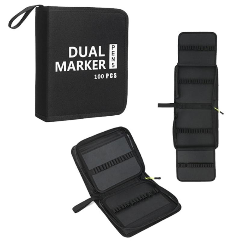 Drawing Pencil Case Large Capacity Pencil Case 60/72/100/120 Slots Coloring Pencil Holder Case Art Marker Carrying Case