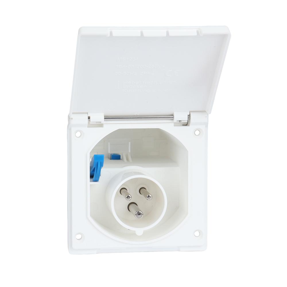 Waterproof Plug Socket Camper 240V 16A External Flush Hook Up Apply To Caravan Camper Accessories White/Black