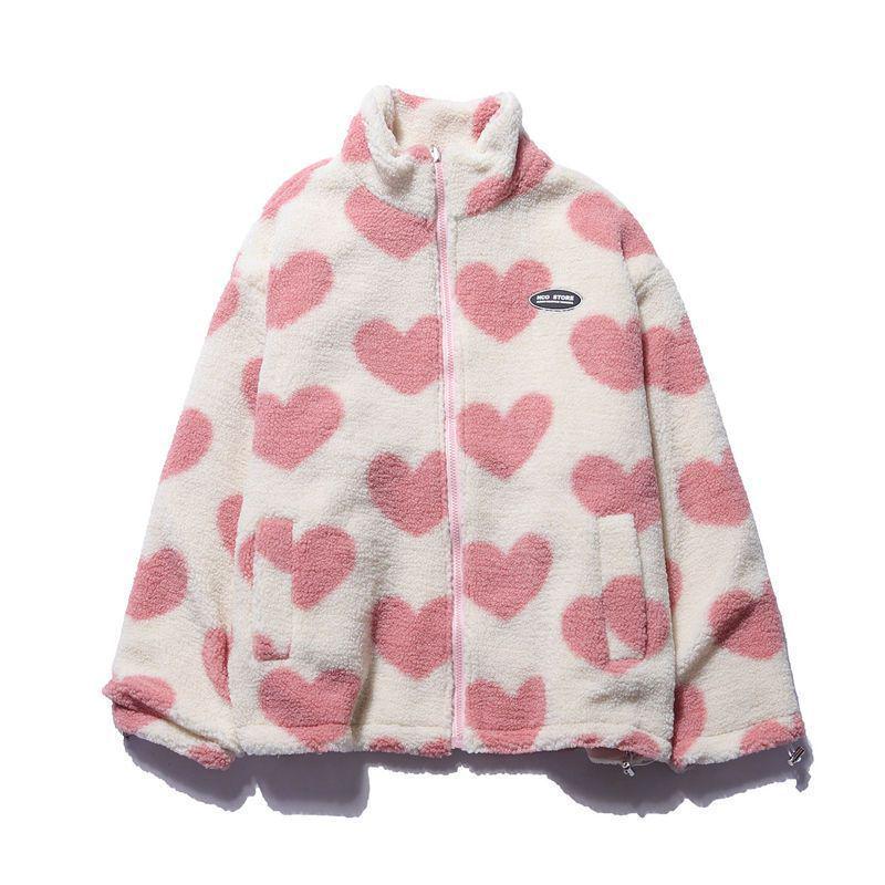 Unisex Lamb Wool Fleece Reversible Jacket: Stand-Up Collar, Warm, Autumn/Winter Fashion.