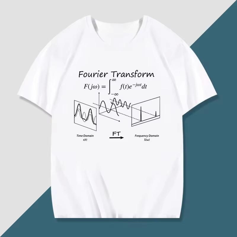 2025 Summer Clothing Physics  Chemistry  Mathematics Euler Fourier Formula Printed T Shirts Top Versatile Men Tshirt