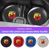 2 Stück Kohlefaser Leder Auto Untersetzer Getränkeuntersetzer für Abarth 695 595 500 124 125 500C 600e Anti-Rutsch-Pad Innenraumzubehör
