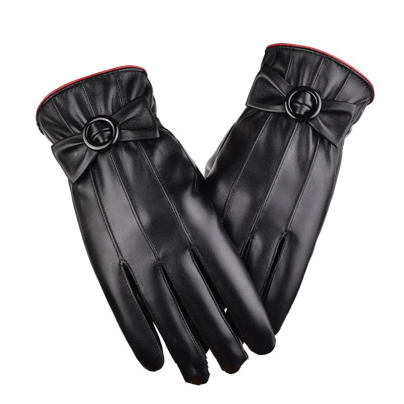Winter Gloves Women's Thickened Warm and Cute Cold-proof Plus Velvet Touch Screen Korean Version Driving and Cycling Gloves