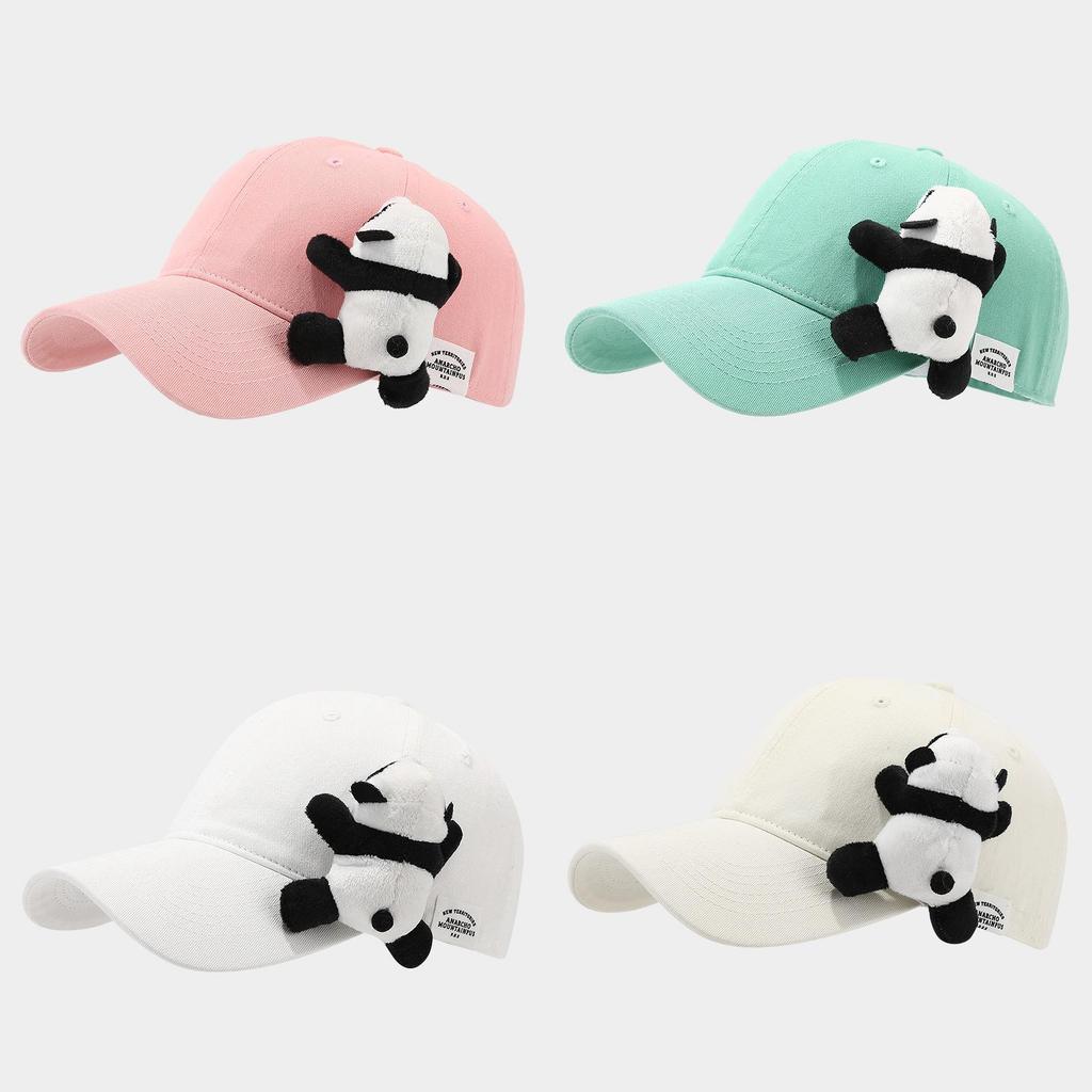 Cute Panda Embroidered Baseball Cap For Women Summer Sun Protection With Curved Brim And Adjustable Strap