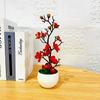 Simulation Plum Flower Pot Plant Artificial Plastic Fake Flowers Home Office Desktop Ornaments Wedding Party Background Decor