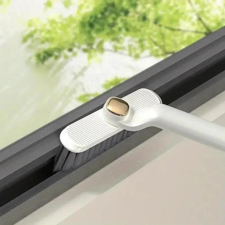 1 Pcs Household Portable Rotating Crevice Brush With No Dead Corners Bathroom Toilet Hard Bristled Handheld Tile Floor Brush