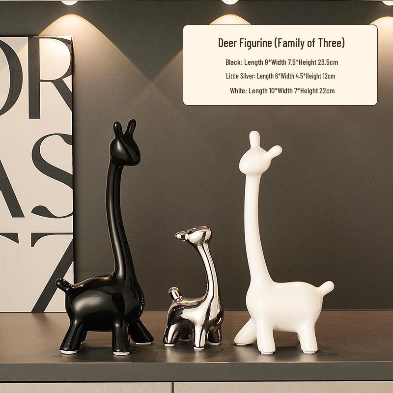 Dekoracja Jelenia Biała Porcelana Dekoracja Domu do Salonu lub Gabloty na Wino