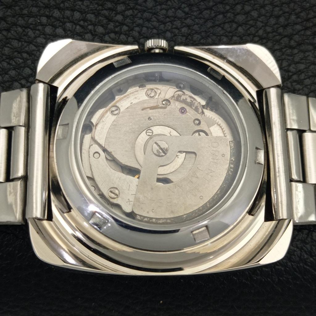 USED ORIENT AUTOMATIC 46943 JAPAN MENS VINTAGE BLACK COLOR DIAL WATCH a702245-5 R123-a702245