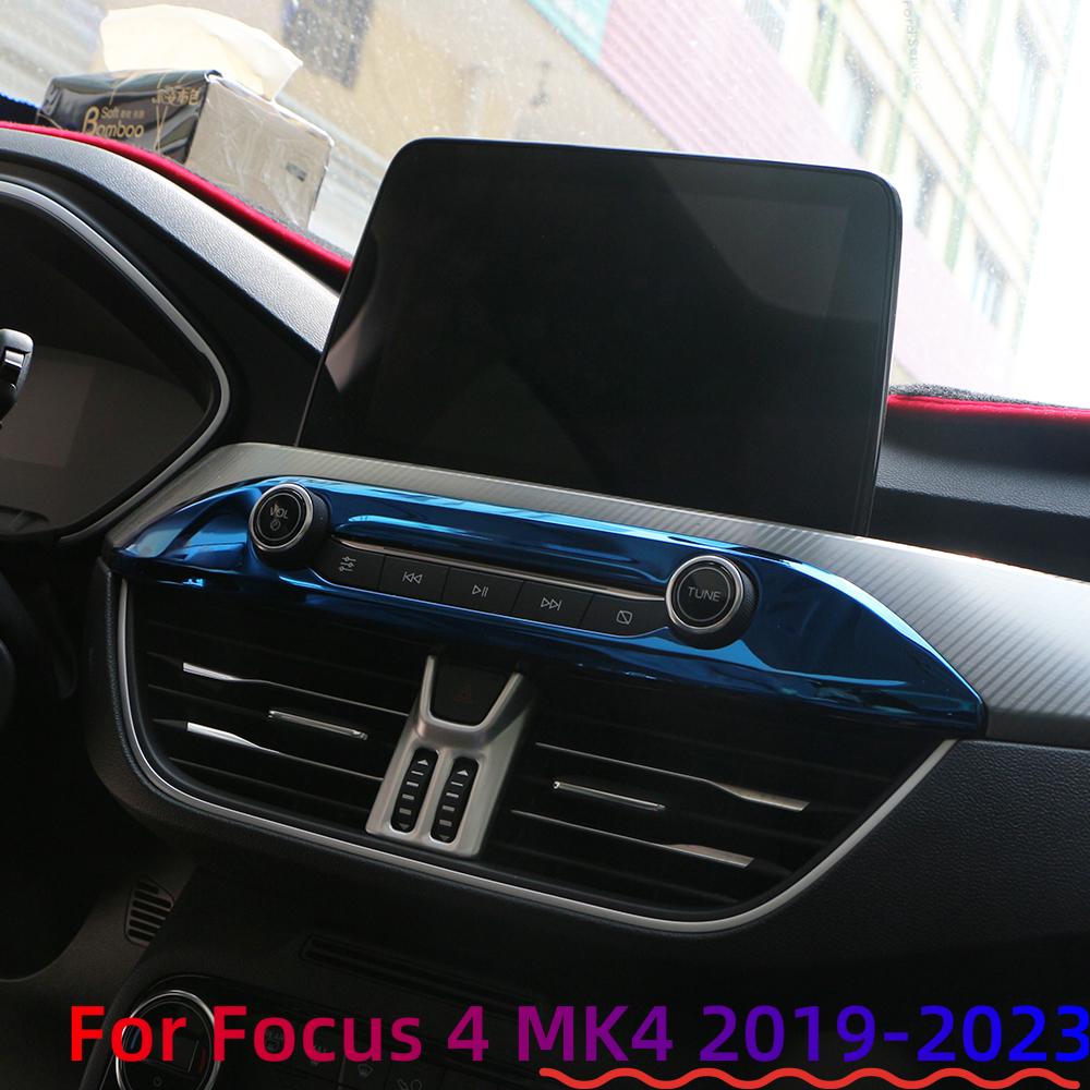 For Ford Focus 4 MK4 2019 - 2023 Central Control Knob Panel Cover Trims Sticker Stainless Steel Decorative Accessories