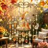 Herbst Heimdekorationen Herbst Tier Windspiel Sonnenfänger, Buntes Acryl Fuchs Hase Hängender Sonnenfänger Einzigartige Gartenkunst Geschenke mit Prismen Tropfen, Außenbereich