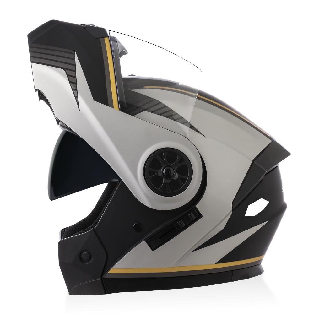 BLD New Arrival High Quality Men Women Motorcycle Racing Flip Up Helmet ABS Material Modular Dual Lens Helmet DOT Approved