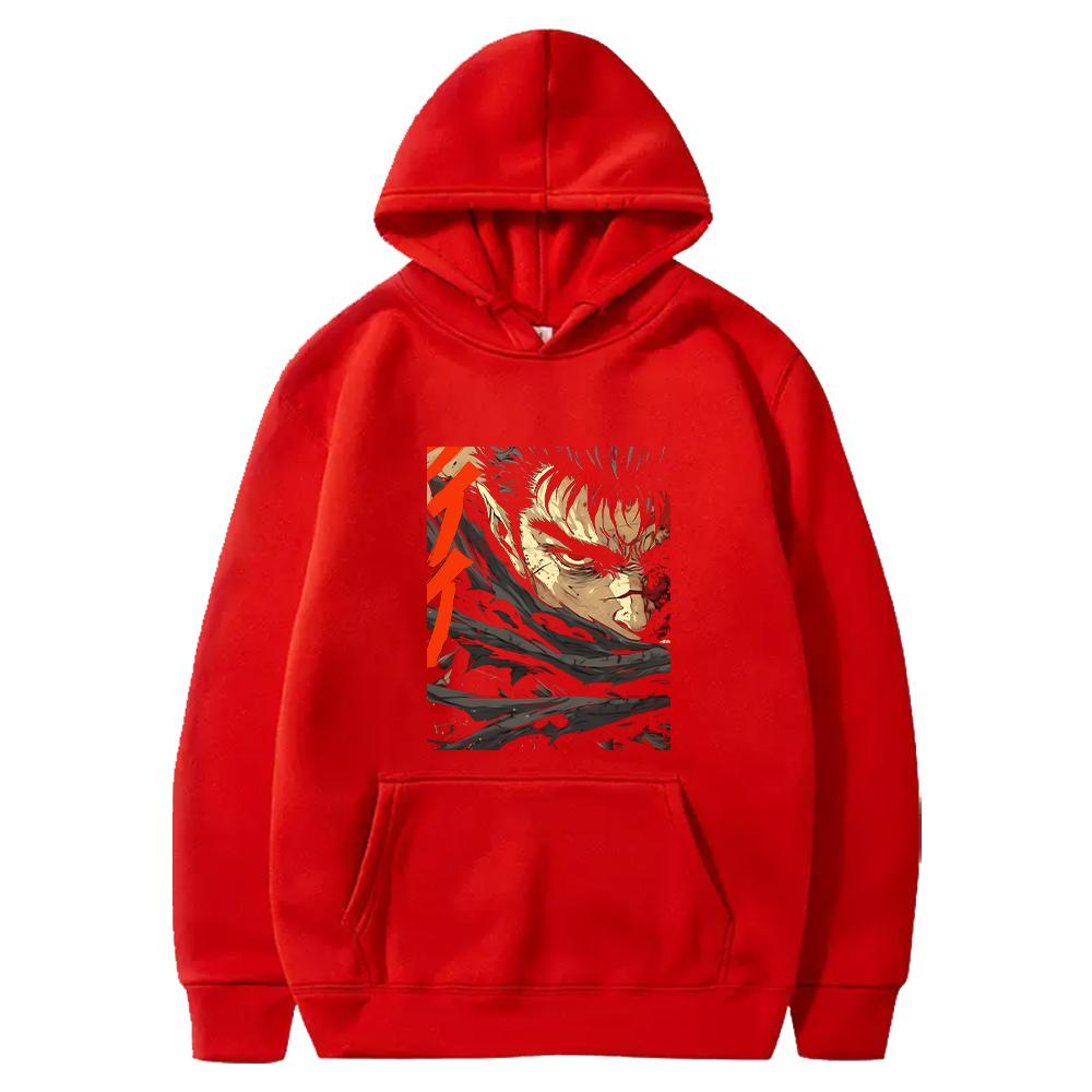 Guts Berserk Hoodie Anime Graphic Printed Sweatshirt Men Unisex Clothing Long Sleeve Fleece Loose Hooded Harajuku Streetwear