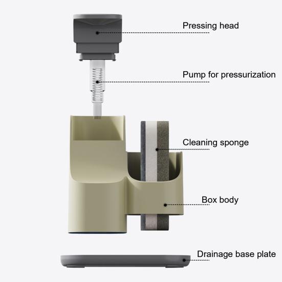 Dual Soap Dispenser with Sponge Holder Kitchen Sink Soap Pump Dispenser Set Countertop Hand Dish Soap Dispenser