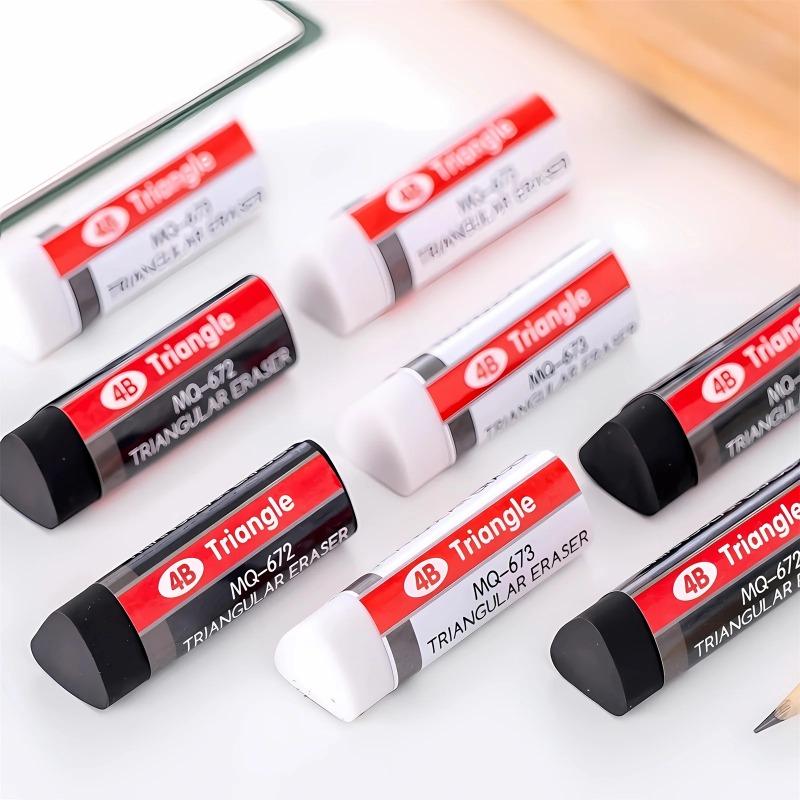 New 4B Rubber Eraser Soft and Clean Triangular Eraser Black and White Pencil Eraser Suitable for Student Exams