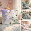 Classic Lily Cushion Cover Natural Linen Organic Fabric DoubleSided Printing Couch Pillow Covers Home Decor