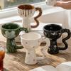 Irregular Design Handmade Mug Hand-Painted Dessert Cup Creative Art Goblet  Cafe