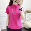 Women's Quick-Dry Spring/Fall Stand-Up Collar Running Shirt - Breathable, Long-Sleeved Sports Casual Tee