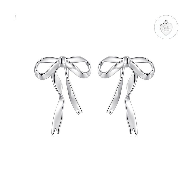barbie Earrings [Sterling Silver·Original Design] Ribbon Bow Earrings, the First Release of Elegant and High-end Style, Ins Style ZJYES-YS-051