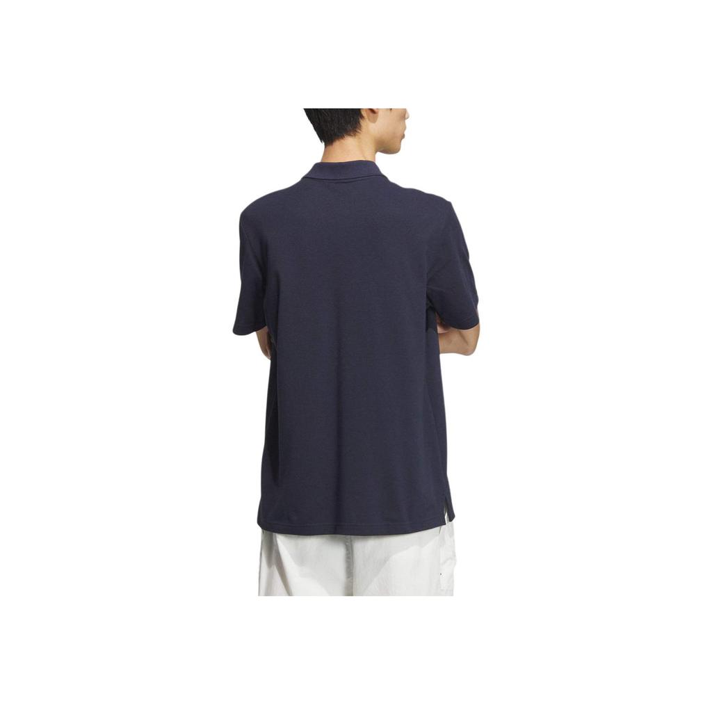 Adidas Logo Solid Color Casual Short Sleeve Polo Shirt Men Tops Legend-Ink-Blue JI9053