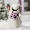 Halloween Ghost Ornaments Cute Ghost Cat Pumpkin Sculpture Spooky Resin Home Decor Desktop Figurine for Indoor Outdoor Display