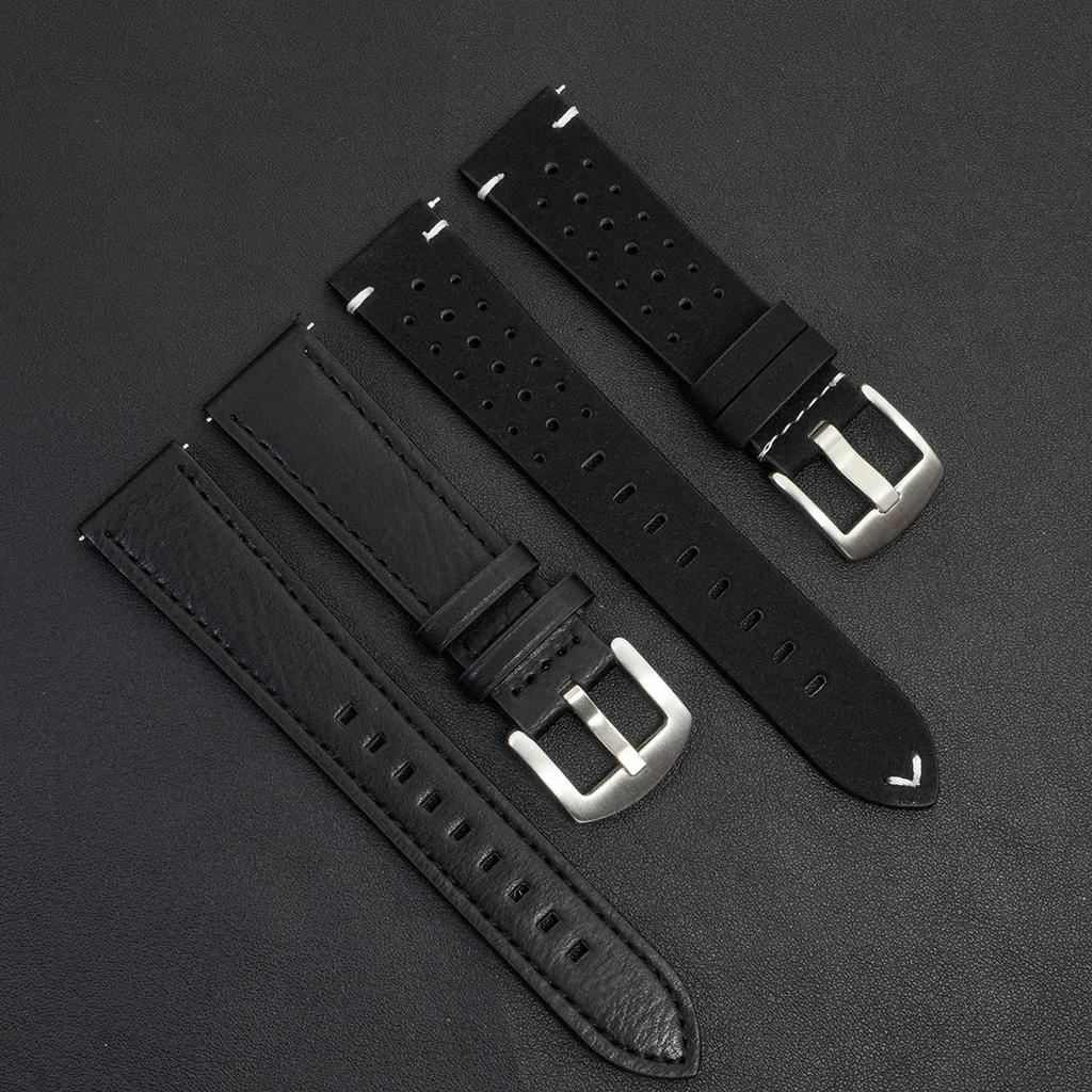 2 szt. 20mm Skórzany Oddychający Pasek dla Samsung Galaxy Watch 7 6 5 4 40/44mm 6Classic 5Pro Pasek 22mm dla Huawei GT5 3 4Pro Pasek do Zegarka