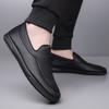 Lightweight men's leather shoes Comfortable minimalist style Leisure Business Office Outdoor adult Black shoes