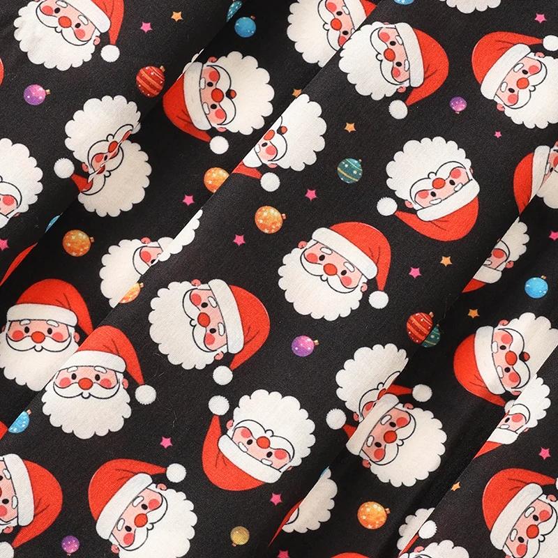 0.5m/1m/5m Cartoon Christmas Snowman Printed Fabric for Sewing Sofa Cover Apron Curtain Tablecloths Christmas Decorative Fabrics