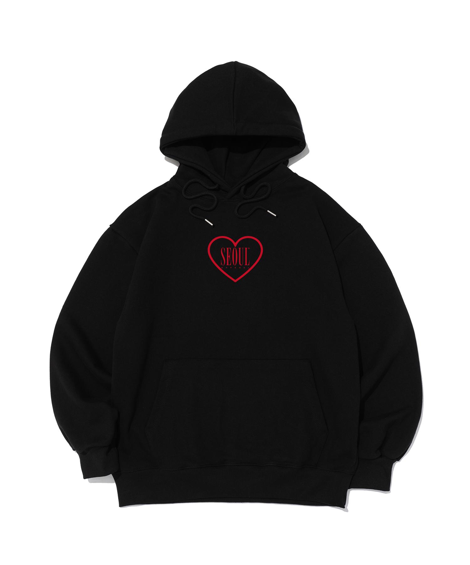 Худи Seoul Apparel с логотипом-надписью в цвете сердца (Красный / Черный) S (Brushed)