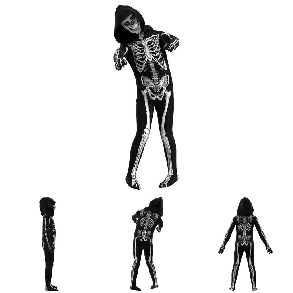 Children's Horror Skeleton One-piece Tights For Halloween And Cosplay Fun