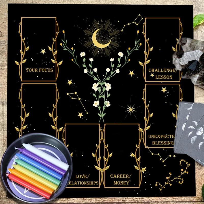Divinations Cards Table Cloth Tapestry Reading Card Tarots Tablecloth Astrologys Witchcrafts Deck Cloth Wall Decoration