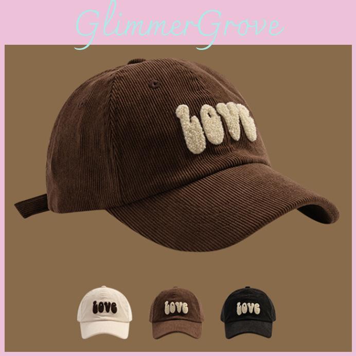 Retro Plush Letter Pattern Women Casual Corduroy Baseball Hat For Autumn