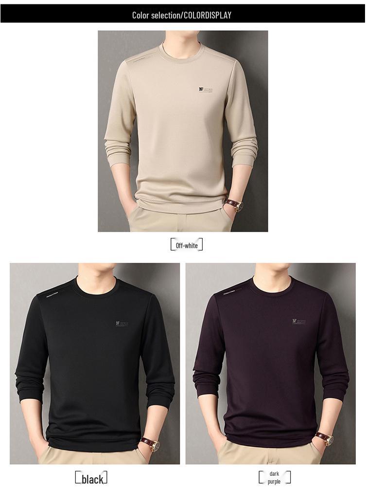 New Fashion Fleece-Lined Men's Sweatshirt: Winter-Ready, Skin-Friendly, Comfortable Long-Sleeved T-Shirt