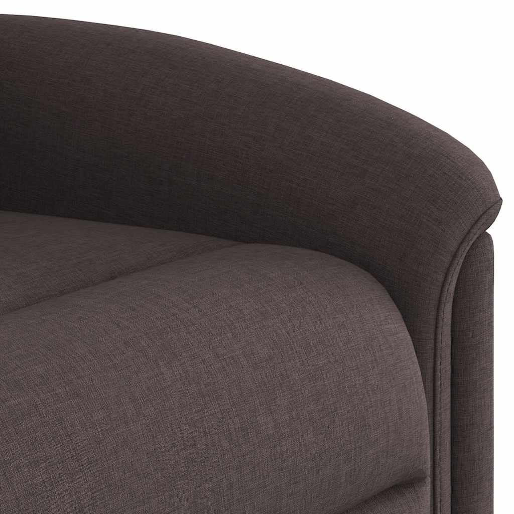 Electric Massage Recliner with Rising Function Dark Brown Fabric