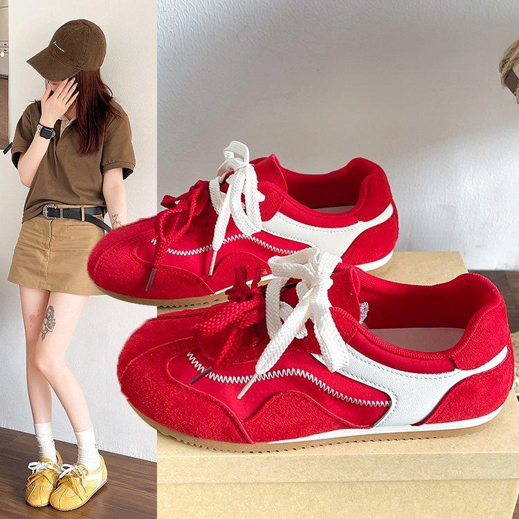 Soft-soled Soft-faced German Training Shoes 2025 New Spring and Summer Sweet German Training Shoes, Not Stuffy Flat-soled Sports Shoes