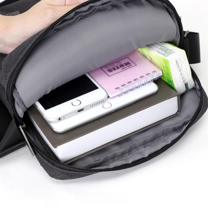 Men's Shoulder Bag Business Casual Outdoor Men's Cross Bag Korean Vertical Crossbody Bag with Headphone Hole