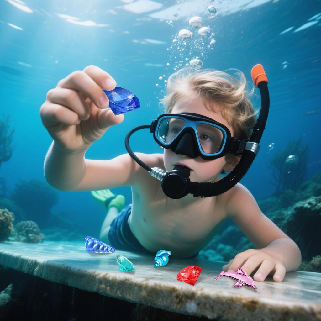 Diving Treasure Hunting Game Set Toys Pirate Treasure Chest Acrylic Ocean Children's Pool